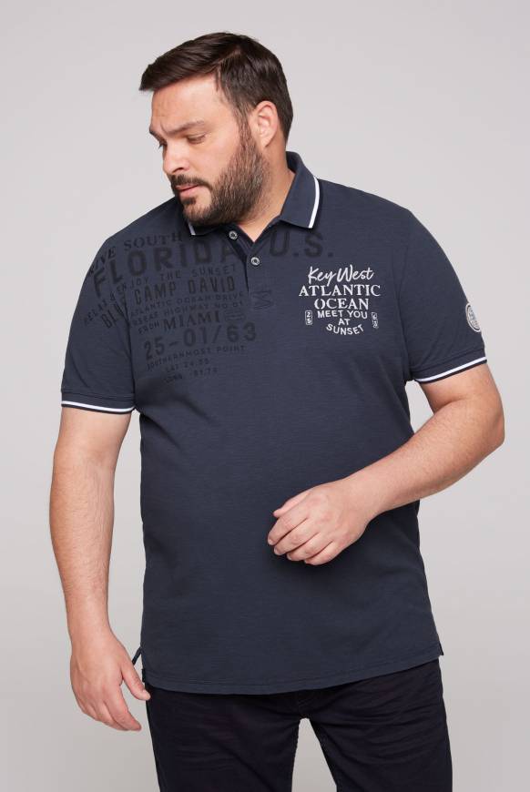 Soccx Kurzarmpolo aus Pikee mit Artwork concrete blue S Speichern exportieren