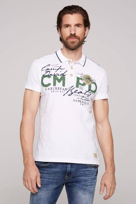 Soccx Poloshirt mit Puff-Print-Details opticwhite M Black Friday Preise