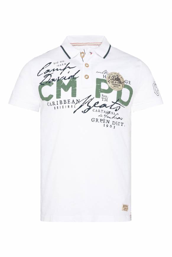 Soccx Poloshirt mit Puff-Print-Details opticwhite M Black Friday Preise