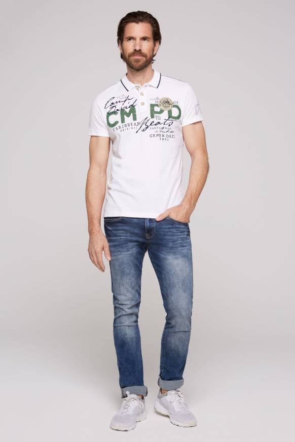 Soccx Poloshirt mit Puff-Print-Details opticwhite M Black Friday Preise
