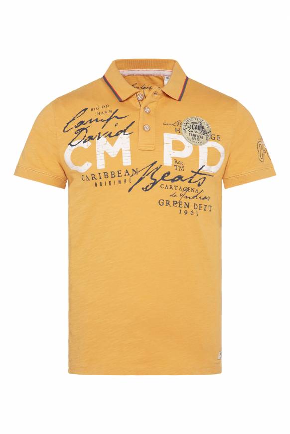 Soccx Poloshirt mit Puff-Print-Details warm sun Im Verkauf
