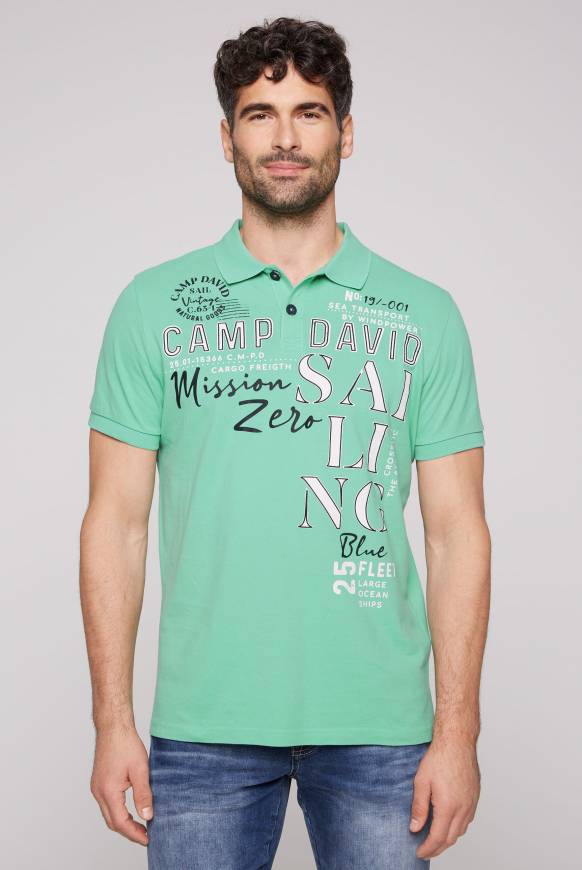 Soccx Pikee-Poloshirt mit Sailing Print sea green L Rabatte dieses Monats