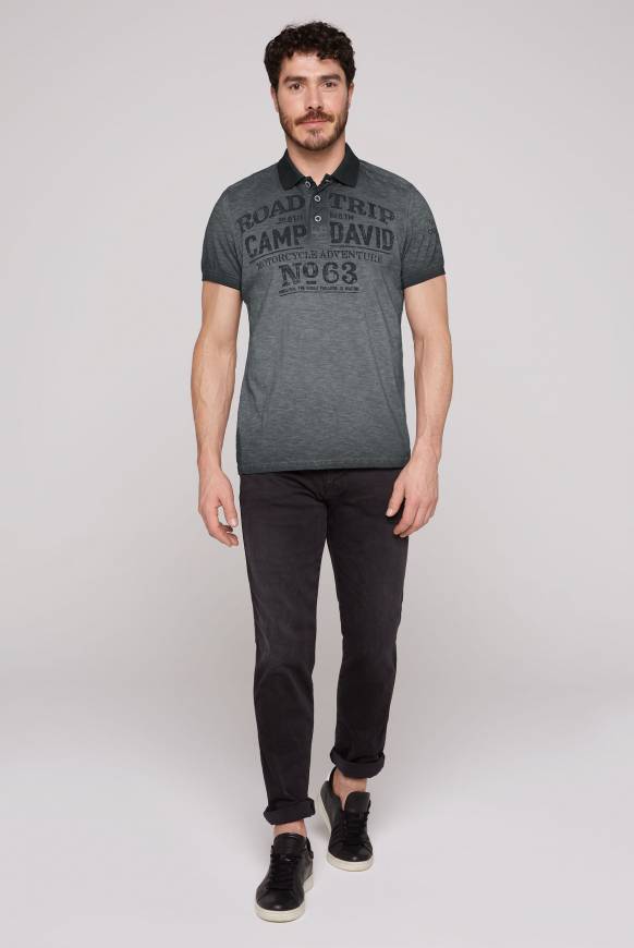 Soccx Kurzarmpolo im Vintage-Style mit Artworks black M Hotsell