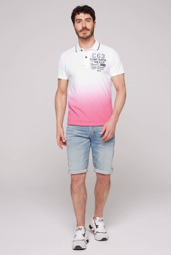 Soccx Pikee-Polo Dip Dye mit Logo Artworks opticwhite / pink punch Schlussverkauf