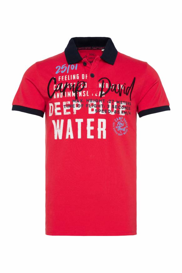 Soccx Poloshirt aus Pikee mit Logo Artworks power red M Günstiger Verkauf