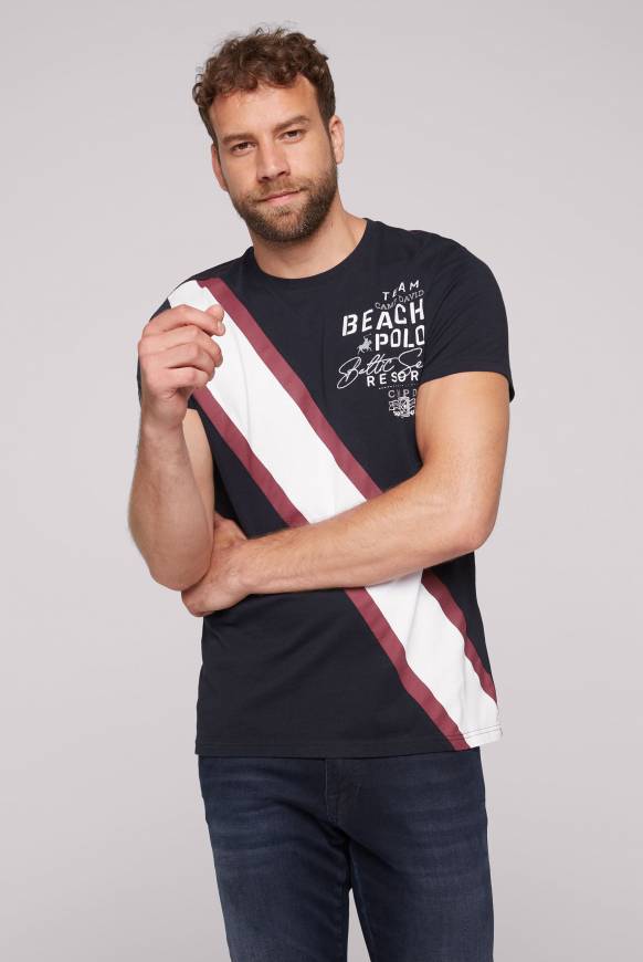 Soccx T-Shirt mit Color-Blocking und Artwork blue navy Online