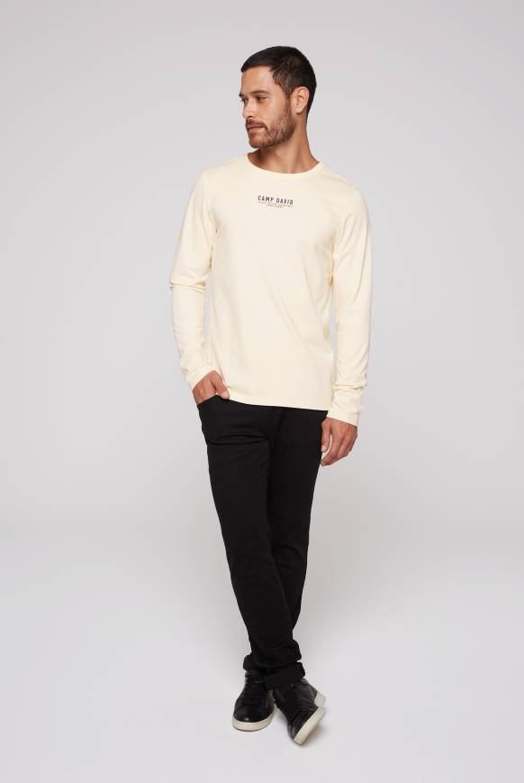 Soccx Longsleeve mit Logo Print ecru Sonderangebot
