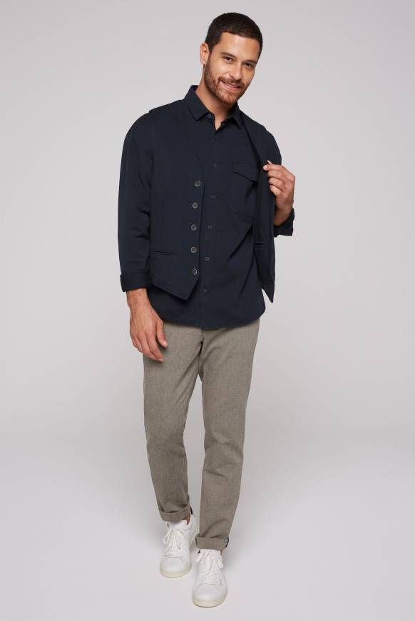 Soccx Anzugweste aus diagonalem Jersey blue navy Preisnachlass