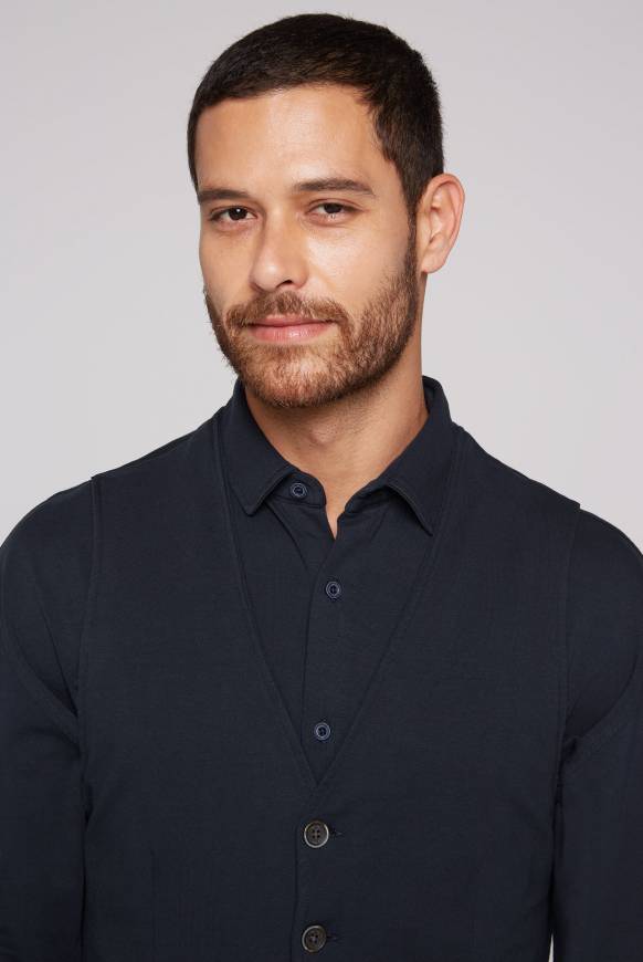 Soccx Anzugweste aus diagonalem Jersey blue navy Preisnachlass