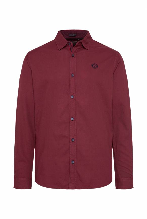 Soccx Langarmhemd mit Webstruktur burgundy Cyber Monday