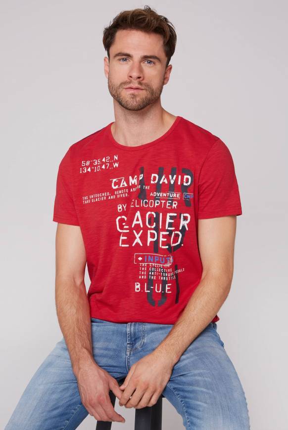 Soccx T-Shirt mit Print im Used Look flight red Lagerräumung