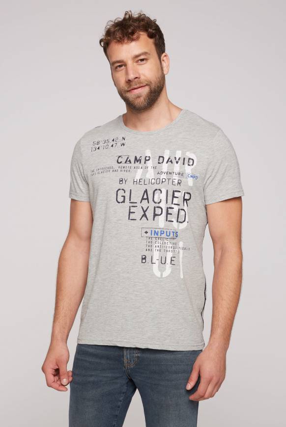 Soccx T-Shirt mit Print im Used Look granite melange Neueste Mode