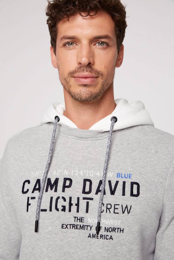 Soccx Sweatshirt mit Kontrastkapuze und Logo-Stickereien granite melange Super Sparpreis