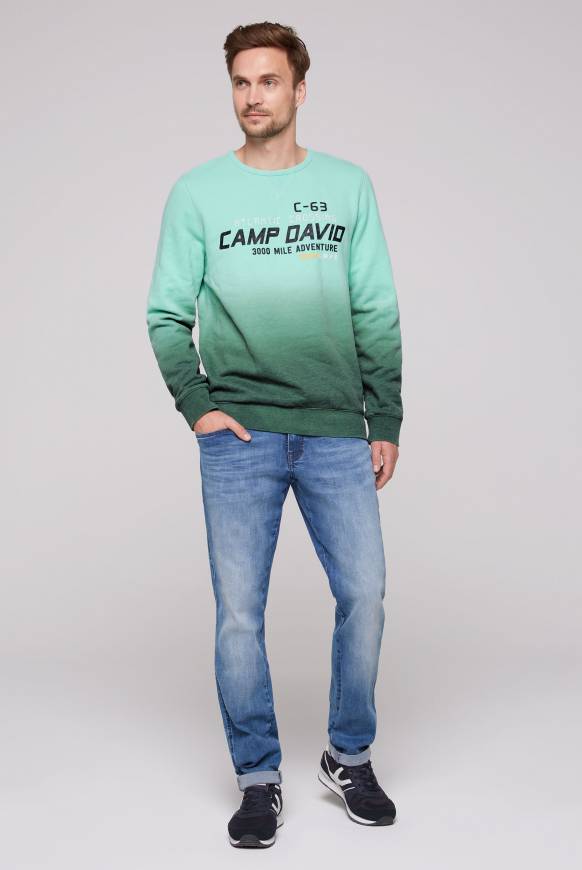 Soccx Sweatshirt Dip Dye mit Puff-Print flash aqua Begrenzte Freigabe