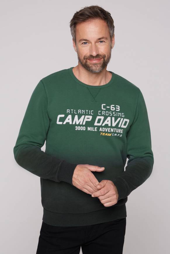 Soccx Sweatshirt Dip Dye mit Puff-Print dark green Letzte 3 Tage