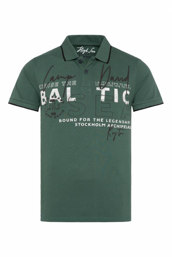 Soccx Poloshirt aus Pikee mit Rubber Print dark green Zeitbegrenzte Promotion