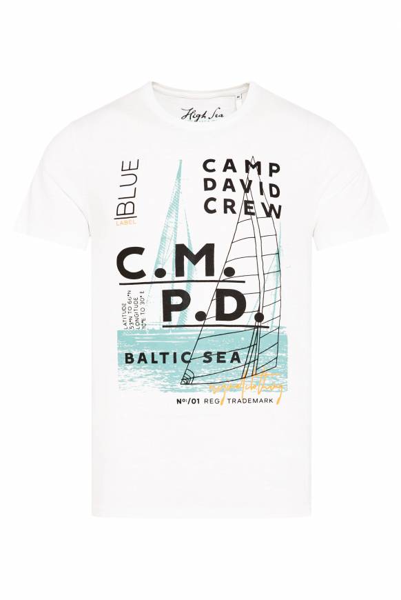 Soccx T-Shirt mit Photoprint und Rubber-Details ivory Nur für heute
