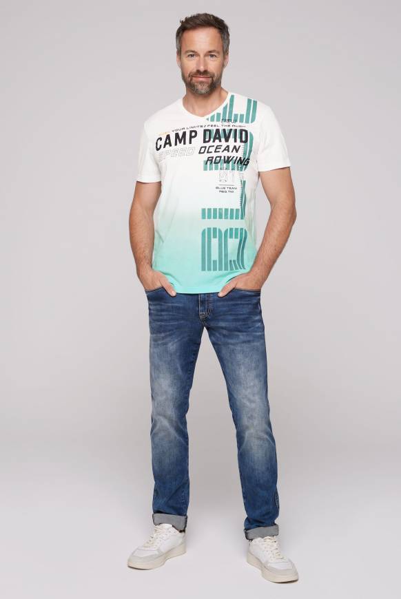 Soccx V-Shirt Dip Dye mit Label Print ivory M Vierteljährliche Förderung