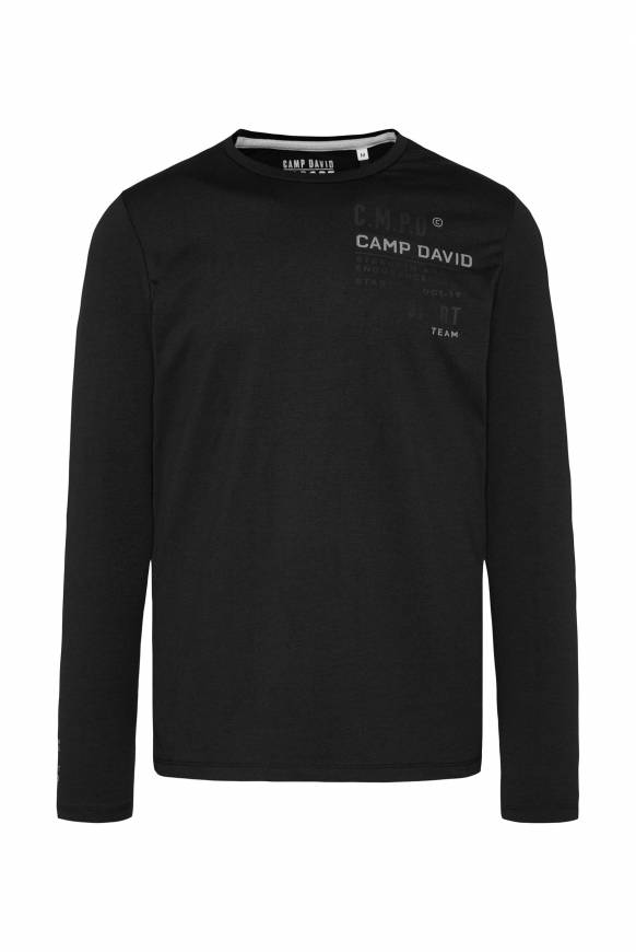 Soccx Langarmshirt mit reflektierendem Rücken-Print black Bis zu 55% Rabatt