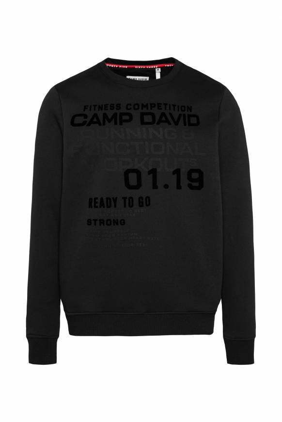 Soccx Sweatshirt mit Label Prints black Super Rabatt