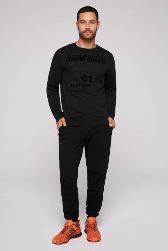 Soccx Sweatshirt mit Label Prints black Super Rabatt