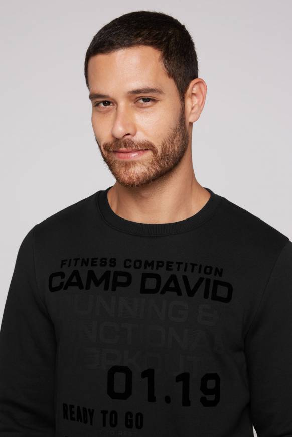 Soccx Sweatshirt mit Label Prints black Super Rabatt