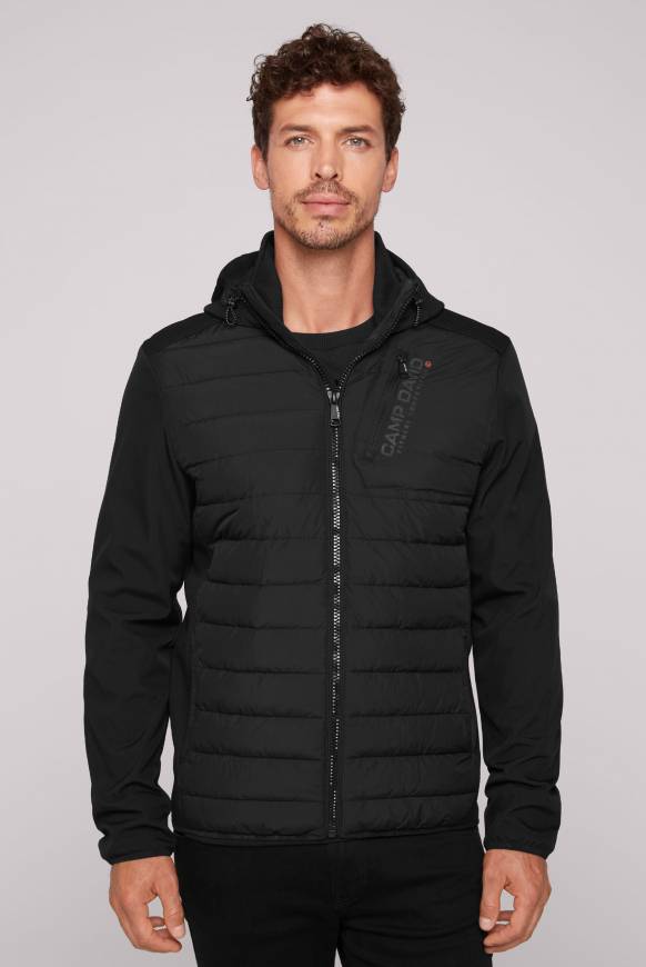 Soccx Softshelljacke im Materialmix mit Kapuze black Im Verkauf