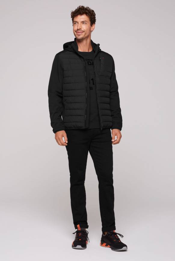 Soccx Softshelljacke im Materialmix mit Kapuze black Im Verkauf