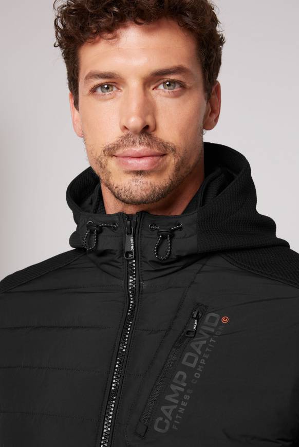 Soccx Softshelljacke im Materialmix mit Kapuze black Im Verkauf
