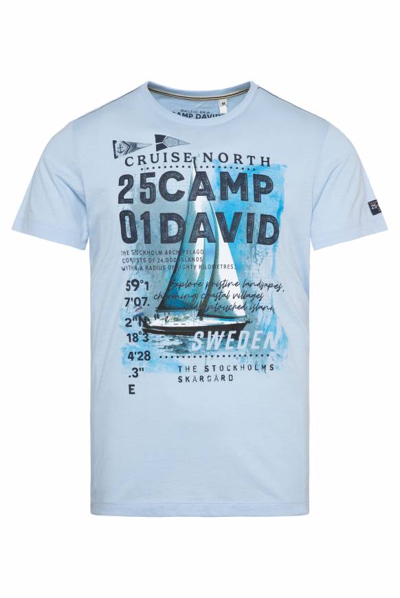 Soccx T-Shirt mit Photoprint summer blue Günstiger Verkauf