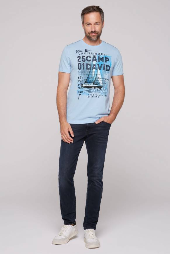 Soccx T-Shirt mit Photoprint summer blue Günstiger Verkauf