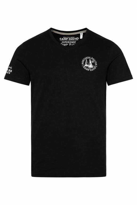 Soccx V-Shirt mit kleinen Rubber Prints black Blitzverkäufe