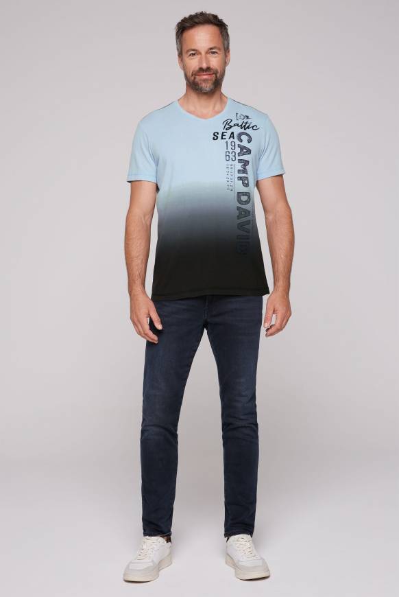 Soccx T-Shirt Dip Dye mit senkrechtem Logo Artwork black Fabrik Onlineshop