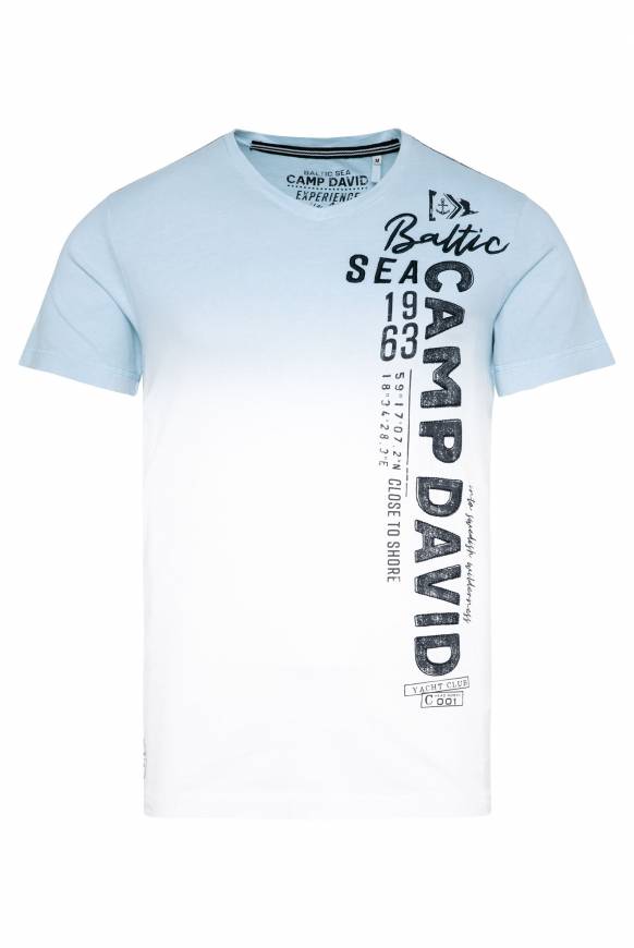 Soccx T-Shirt Dip Dye mit senkrechtem Logo Artwork summer blue Fabrikpreis
