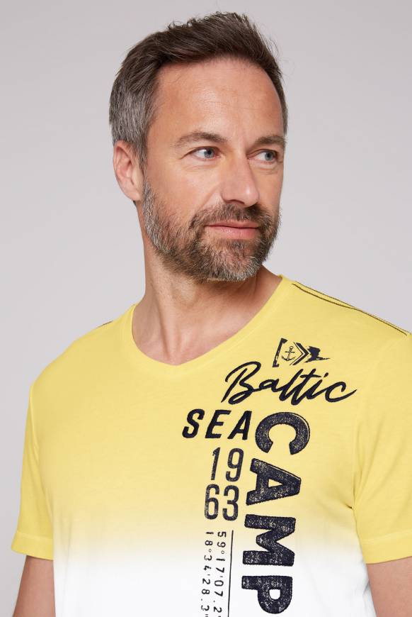 Soccx T-Shirt Dip Dye mit senkrechtem Logo Artwork light lime Sonderangebot