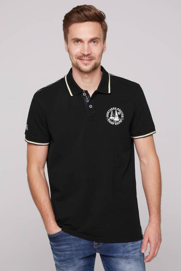 Soccx Pikee-Polo mit Tipping-Effekten black Rabatt