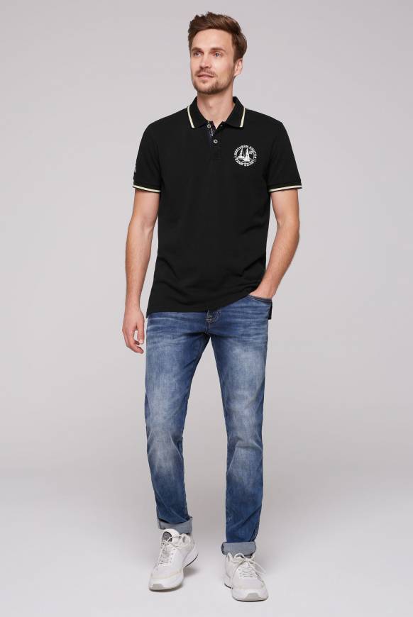 Soccx Pikee-Polo mit Tipping-Effekten black Rabatt