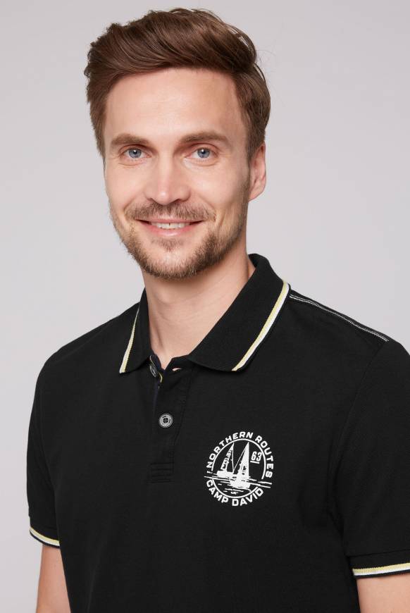 Soccx Pikee-Polo mit Tipping-Effekten black Rabatt