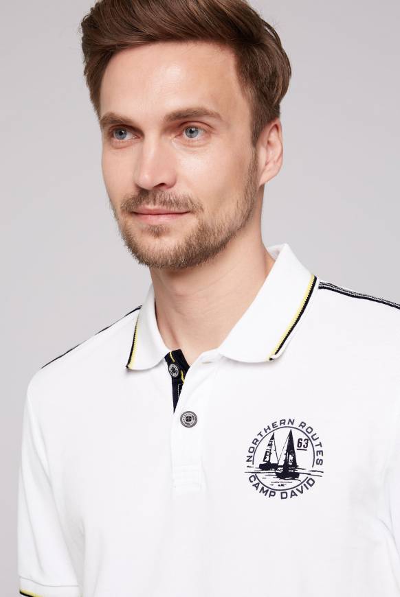 Soccx Pikee-Polo mit Tipping-Effekten opticwhite Günstig kaufen