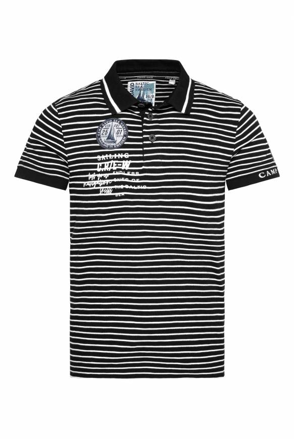 Soccx Streifen-Polo mit Logo Details black Versandkostenfrei