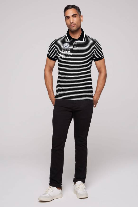 Soccx Streifen-Polo mit Logo Details black Versandkostenfrei