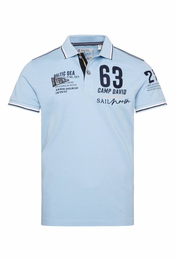 Soccx Kurzarmpolo Pikee mit Logo Artworks summer blue Begrenztes Angebot