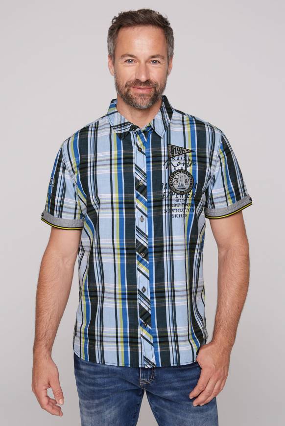 Soccx Karohemd mit kleineren Artworks summer blue Preisnachlass