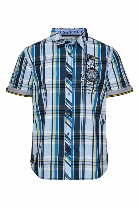 Soccx Karohemd mit kleineren Artworks summer blue Preisnachlass