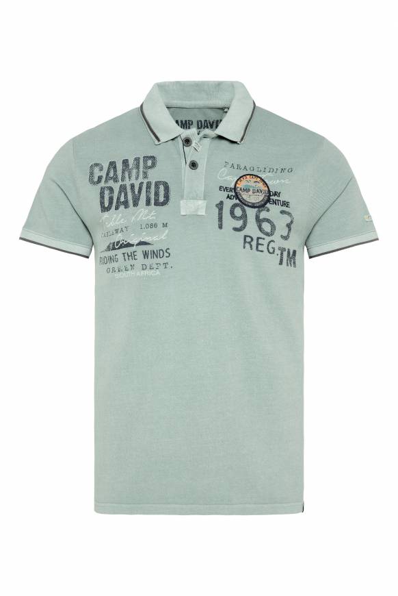 Soccx Pikee-Polo mit Logo-Applikationen teal Saisonale Angebote
