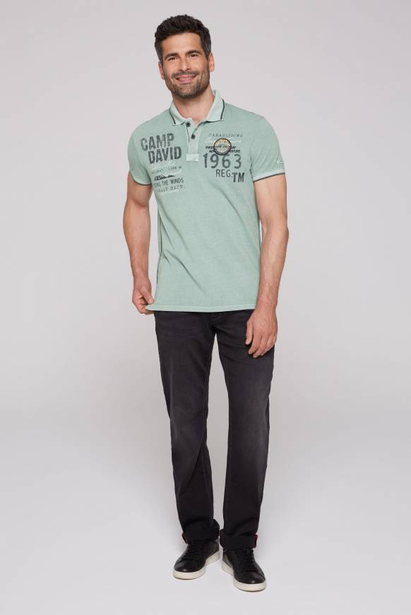 Soccx Pikee-Polo mit Logo-Applikationen teal Saisonale Angebote