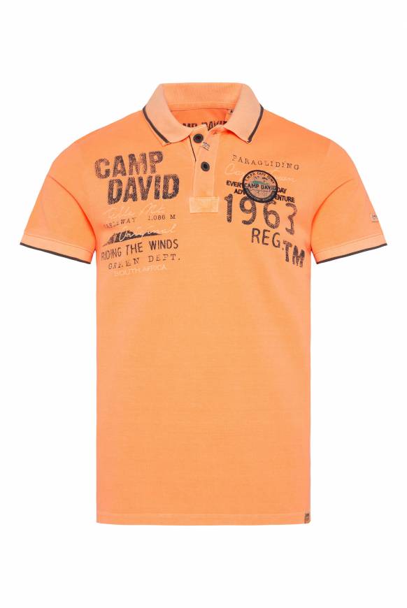 Soccx Pikee-Polo mit Logo-Applikationen sunrise orange Räumungsverkauf