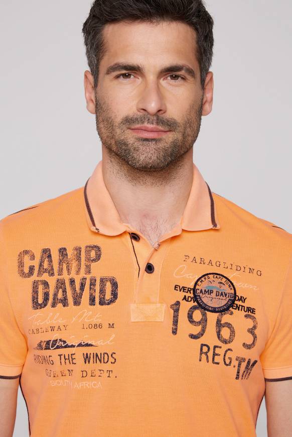 Soccx Pikee-Polo mit Logo-Applikationen sunrise orange Räumungsverkauf