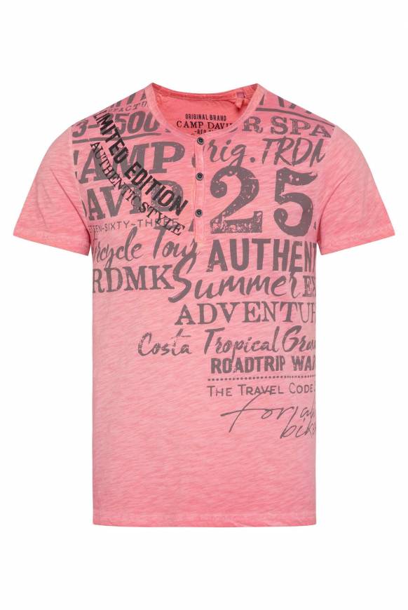 Soccx Henley-Shirt mit Artwork im Used Look sunrise M Super Sparpreis