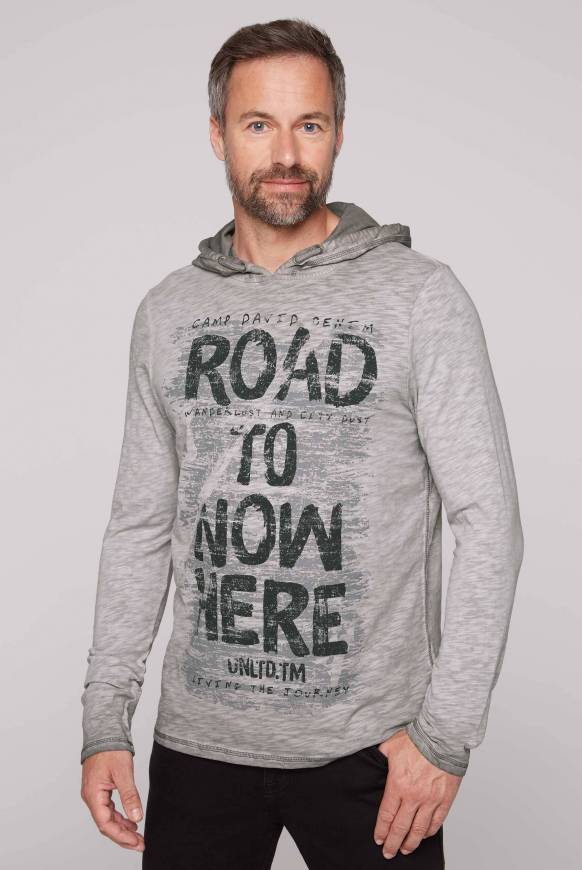 Soccx Langarmshirt mit Kapuze und Vintage Print shadow Neueste Stile